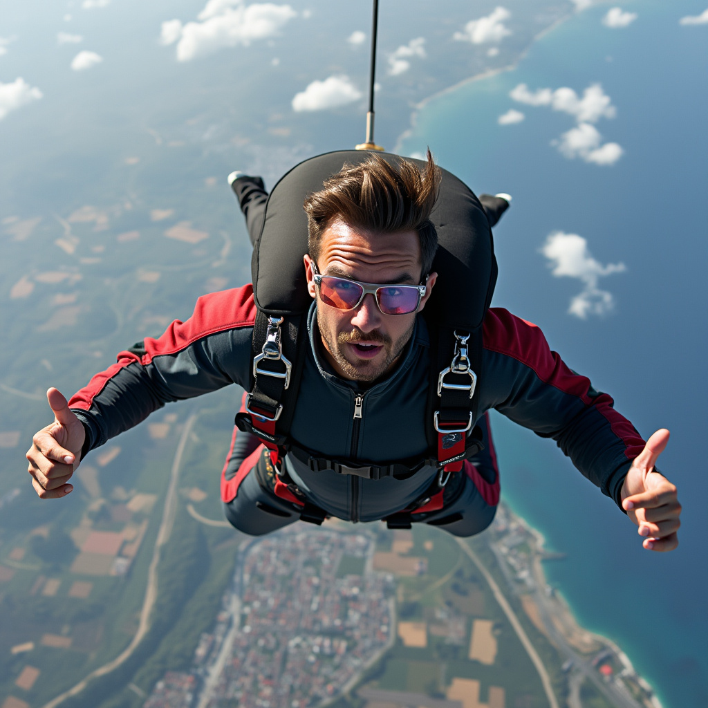 Man in freefall
